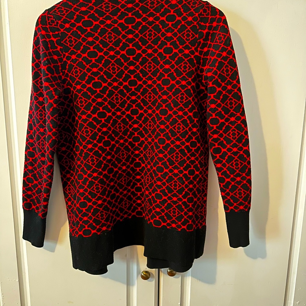 Andrea Jovine Cardigan, Black & Red Pattern, M - Picture 3 of 3